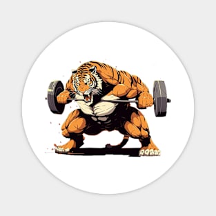 tiger lifting weight Magnet